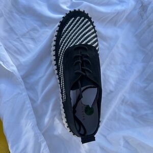 Bernie Mev TZ RIN Black White Woven Elastic Platform Sneakers Lace Up 40 (9)